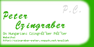 peter czingraber business card